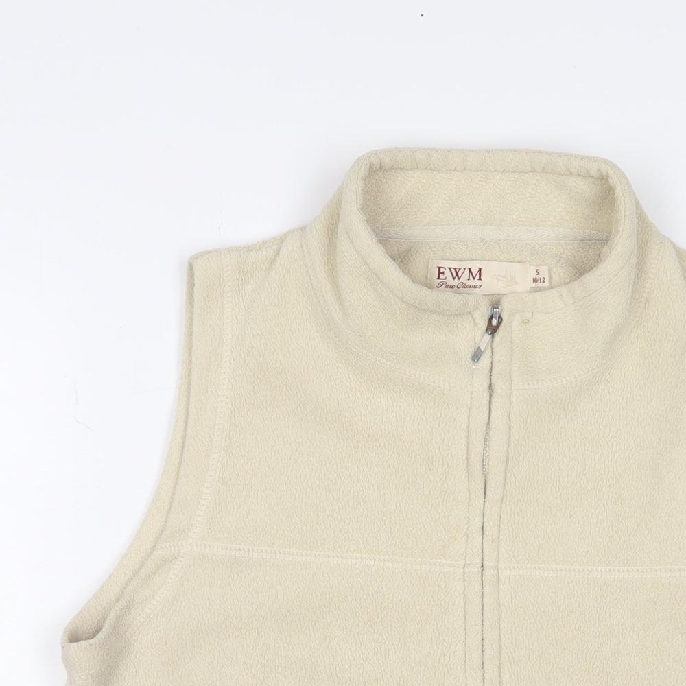 EWM Womens Beige Gilet Jacket Size S Zip - 10/12