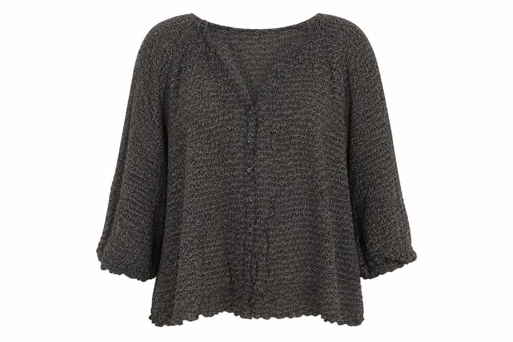 Monsoon Womens Black Geometric Viscose Basic Blouse Size 12 V-Neck