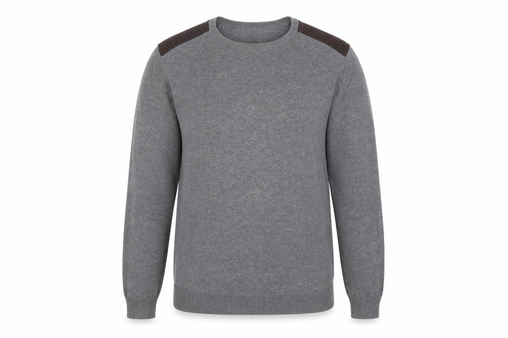 Owk Mens Grey Crew Neck Cotton Pullover Jumper Size M Long Sleeve