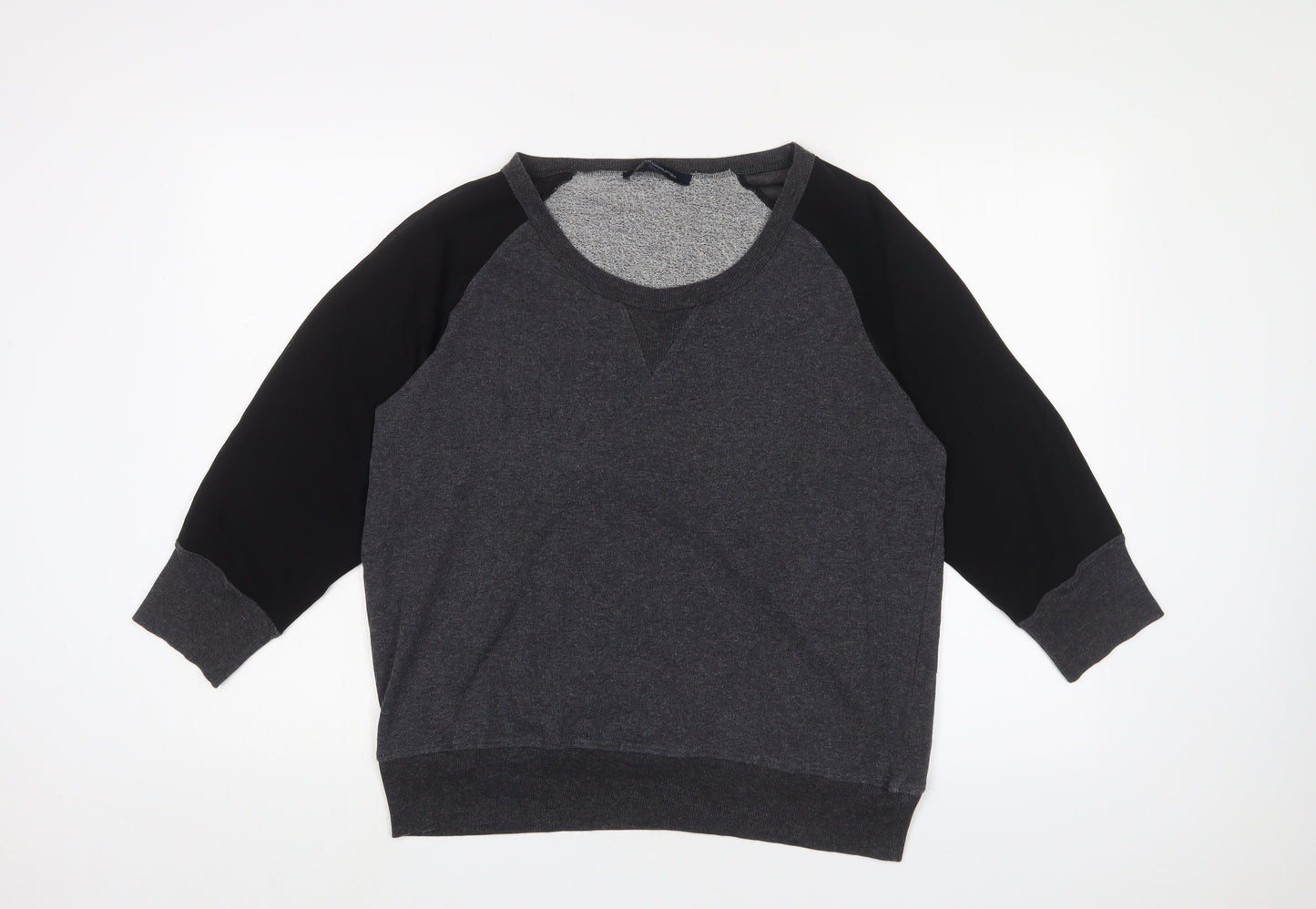French Connection Womens Grey Scoop Neck Cotton Pullover Jumper Size L