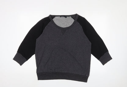 Additional front view of French Connection women’s grey scoop neck cotton jumper, size L
