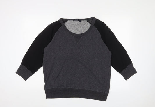 French Connection Womens Grey Scoop Neck Cotton Pullover Jumper Size L