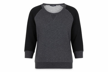 Front view of French Connection women’s grey scoop neck cotton jumper, size L