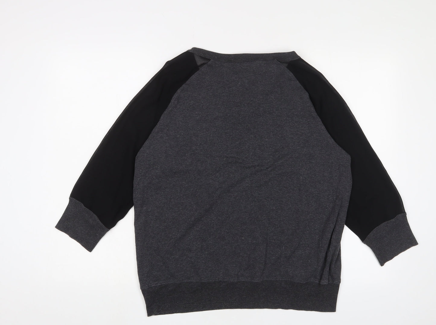French Connection Womens Grey Scoop Neck Cotton Pullover Jumper Size L