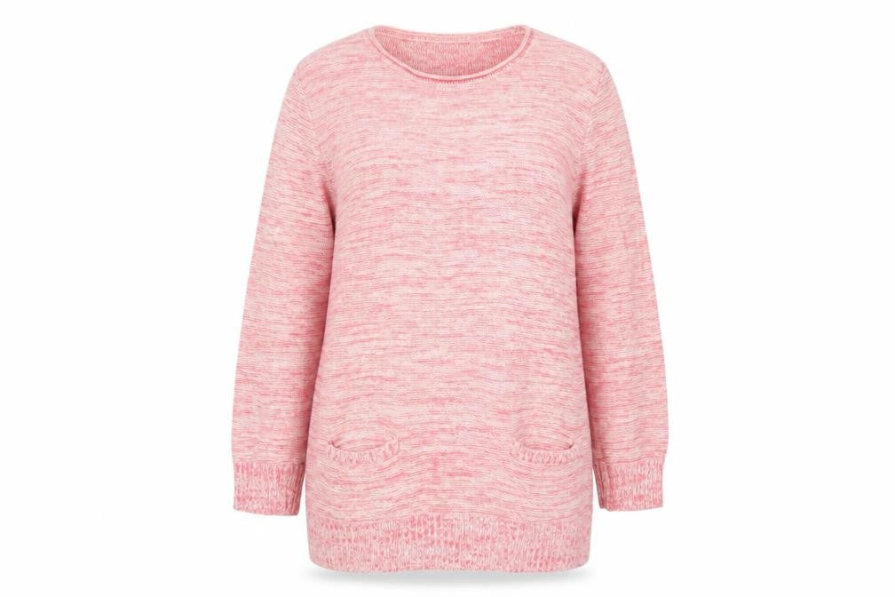 Chaps Womens Pink Crew Neck Cotton Tunic Jumper Size XL