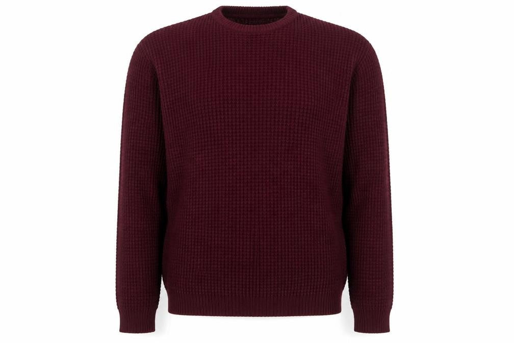 Brave Soul Mens Red Crew Neck Acrylic Pullover Jumper Size M Long Sleeve