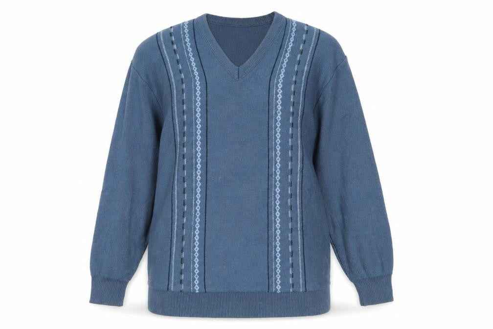 Hearts & Bows Womens Blue V-Neck Cotton Pullover Jumper Size M