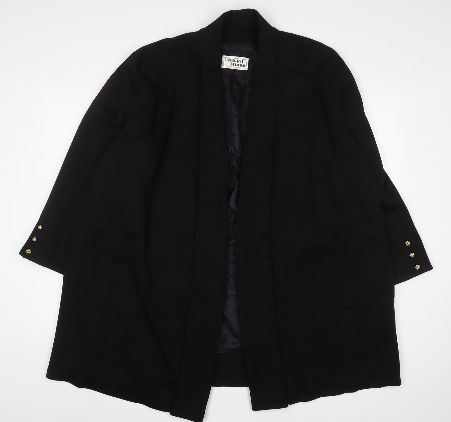 Richard Stump Womens Black Jacket Size 16 Button - Open