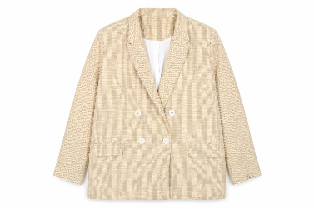 Pimkie Womens Yellow Plaid Jacket Blazer Size XL Button