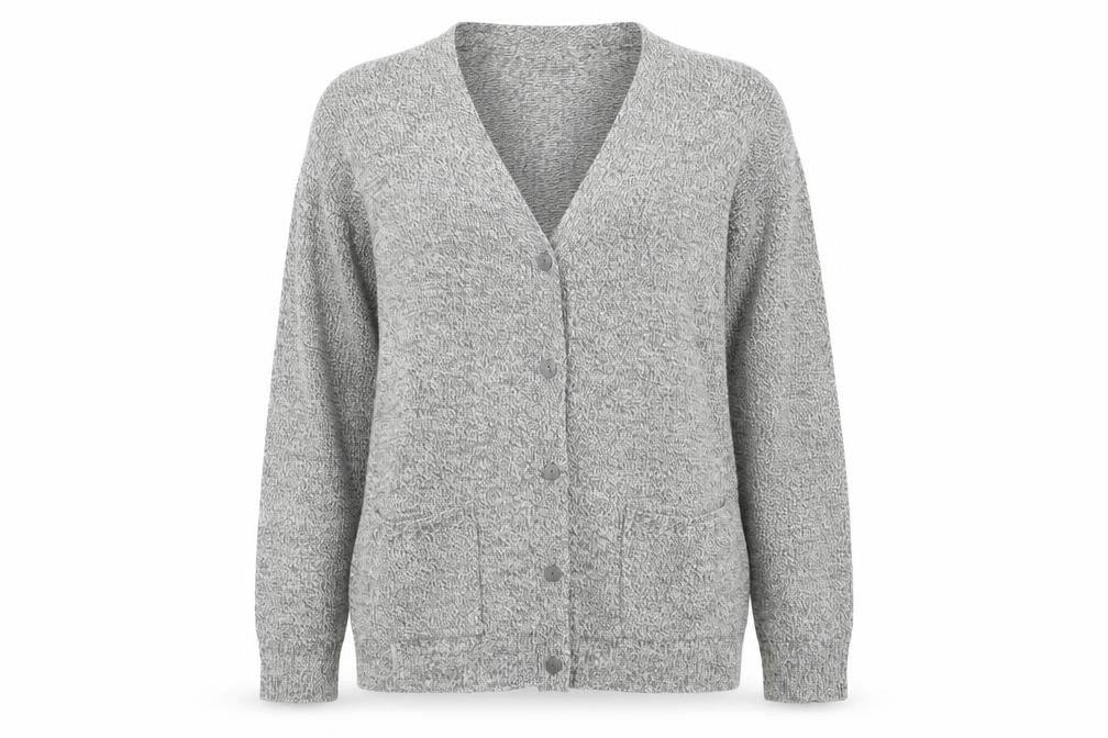 Damart Womens Green V-Neck Acrylic Cardigan Jumper Size 14