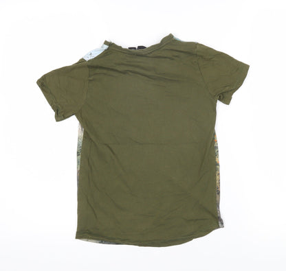 Star Wars Boys Green Polyester Blend Basic T-Shirt Size 7-8 Years Round Neck Pullover - Star Wars Rogue One