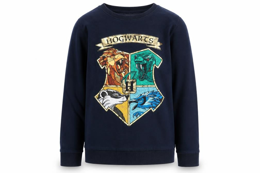 name it Girls Blue 100% Cotton Pullover Sweatshirt Size 13-14 Years Pullover - Hogwarts