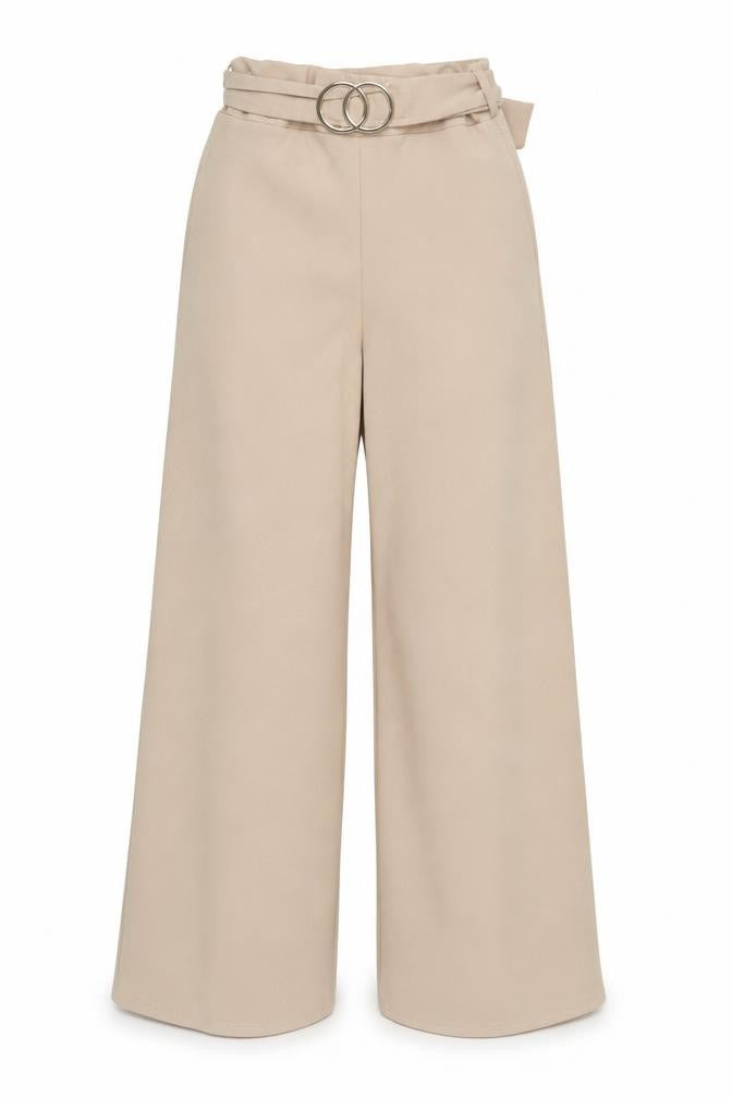 Stylewise Womens Beige Polyester Trousers Size 6 L28 in Regular - Elasticated waist