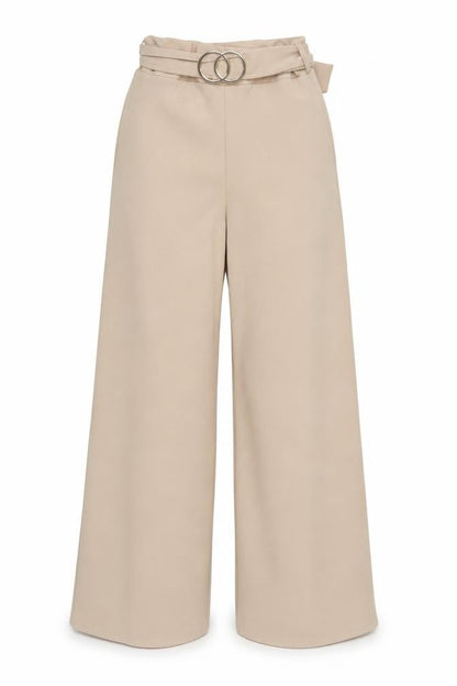 Stylewise Womens Beige Polyester Trousers Size 6 L28 in Regular - Elasticated waist