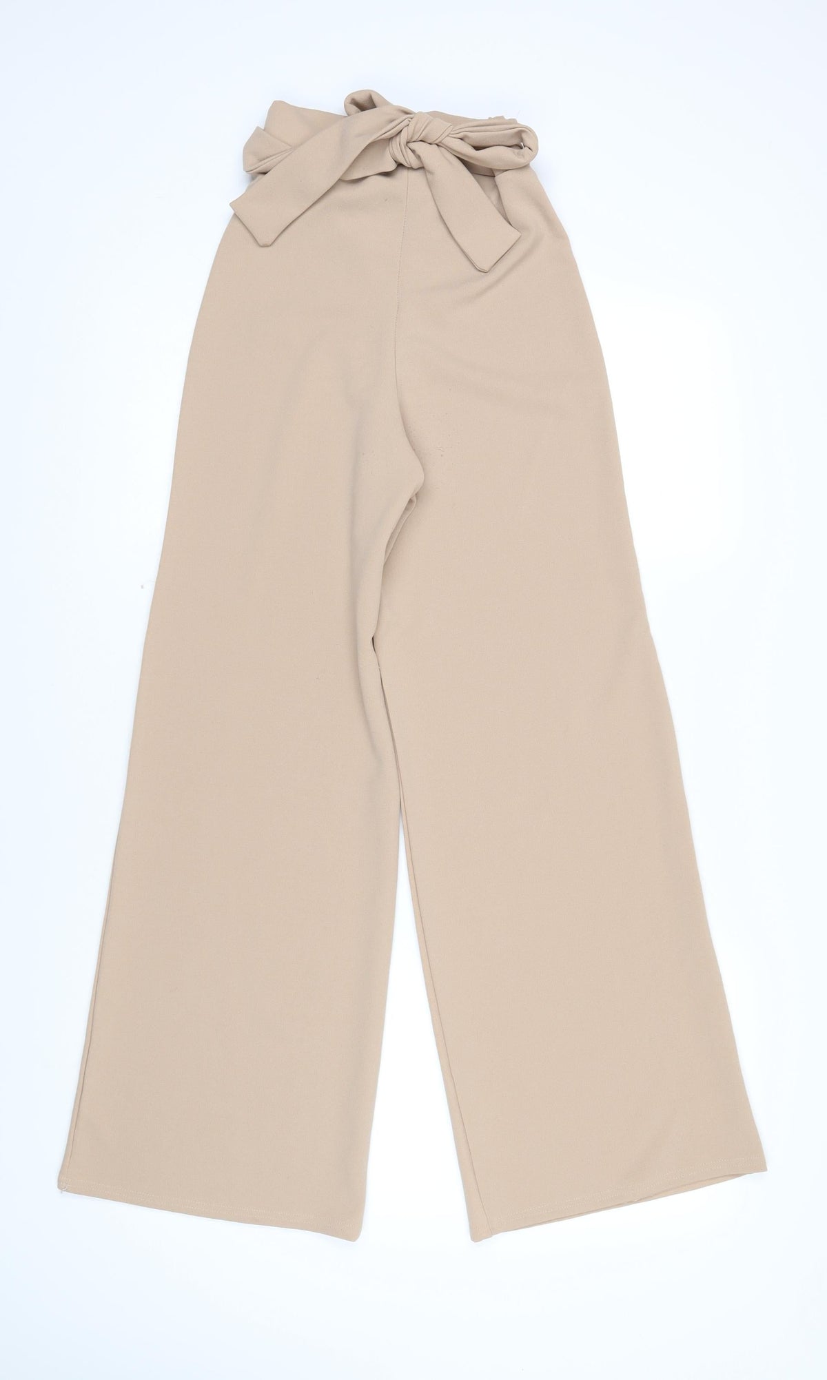 Stylewise Womens Beige Polyester Trousers Size 6 L28 in Regular - Elasticated waist