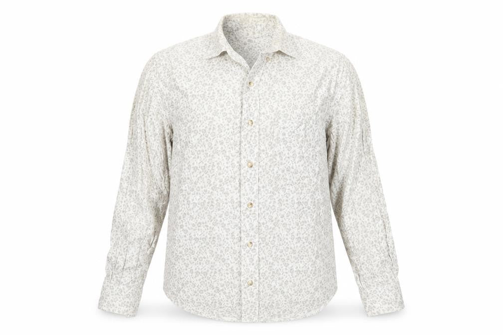 City Mind Womens Grey Floral 100% Cotton Basic Blouse Size M Collared