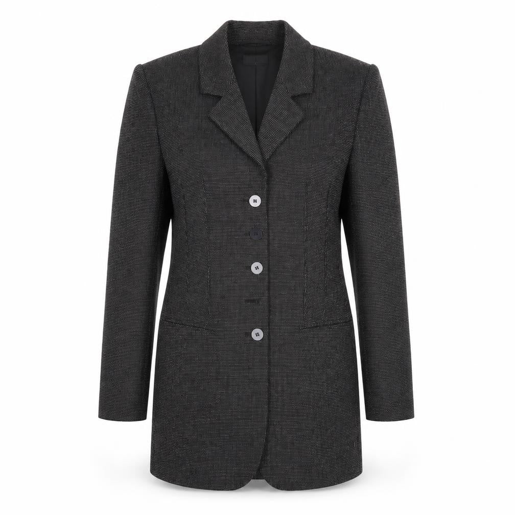 Claudia Strater Womens Black Check Jacket Blazer Size 10 Button