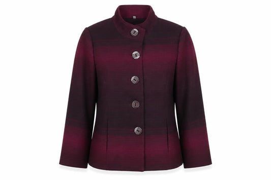 Isle Womens Purple Striped Jacket Blazer Size 16 Button