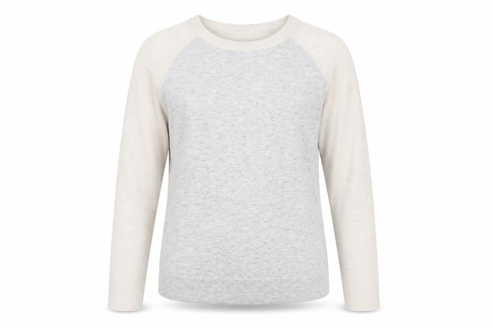 Warehouse Womens Grey Polka Dot Polyester Basic T-Shirt Size 6 Round Neck