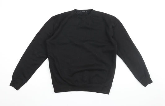 PRETTYLITTLETHING Womens Black Cotton Pullover Sweatshirt Size S Pullover