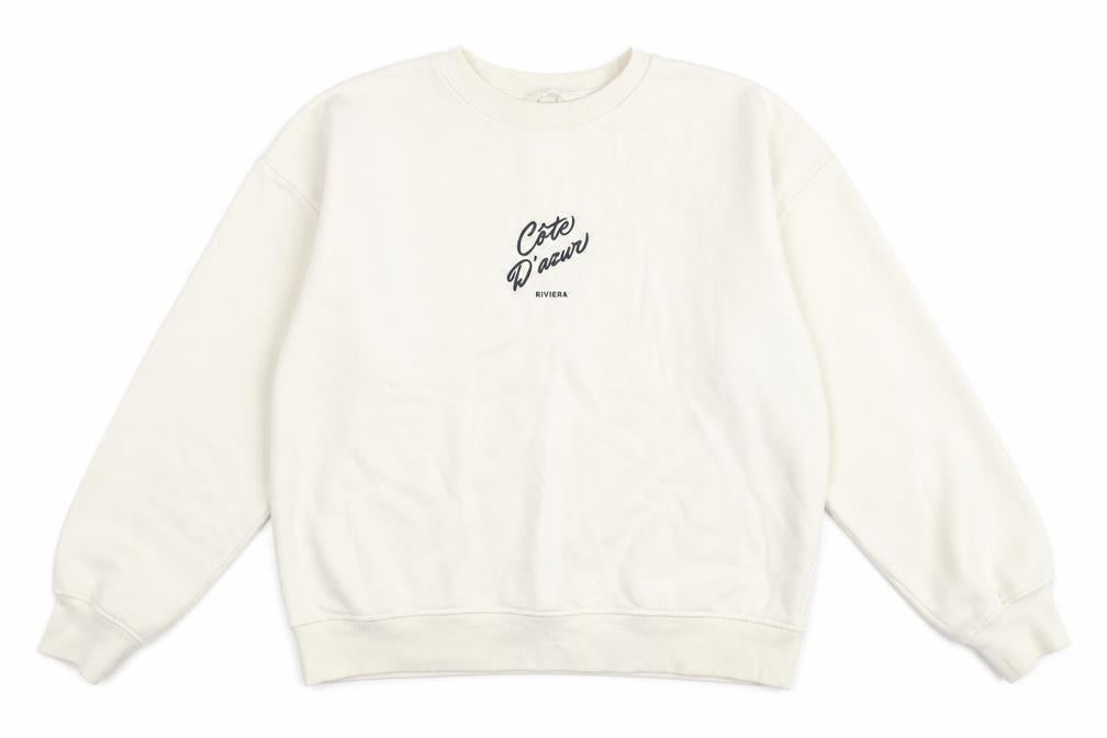H&M Womens Ivory Cotton Pullover Sweatshirt Size S Pullover - Cote D'azuz