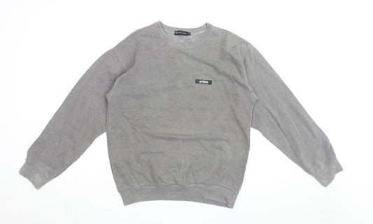 PRETTYLITTLETHING Womens Grey Cotton Pullover Sweatshirt Size S Pullover