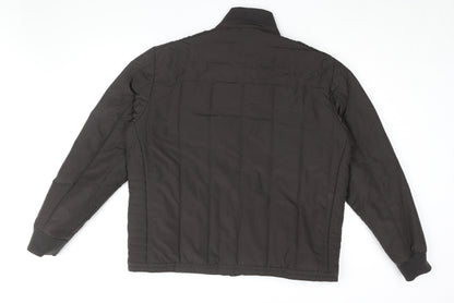 Back view of Autograph men’s brown overcoat coat, size XL, zip