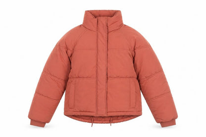Topshop Womens Orange Puffer Jacket Coat Size 10 Zip