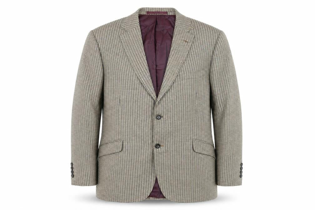 Marks & Spencer Mens Brown Geometric Wool Jacket Suit Jacket Size 42 Regular