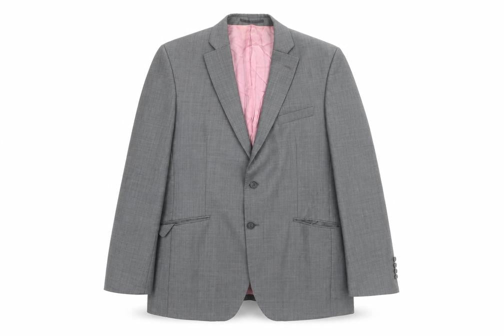 Aspen & Court Mens Grey Wool Jacket Suit Jacket Size 42 Regular