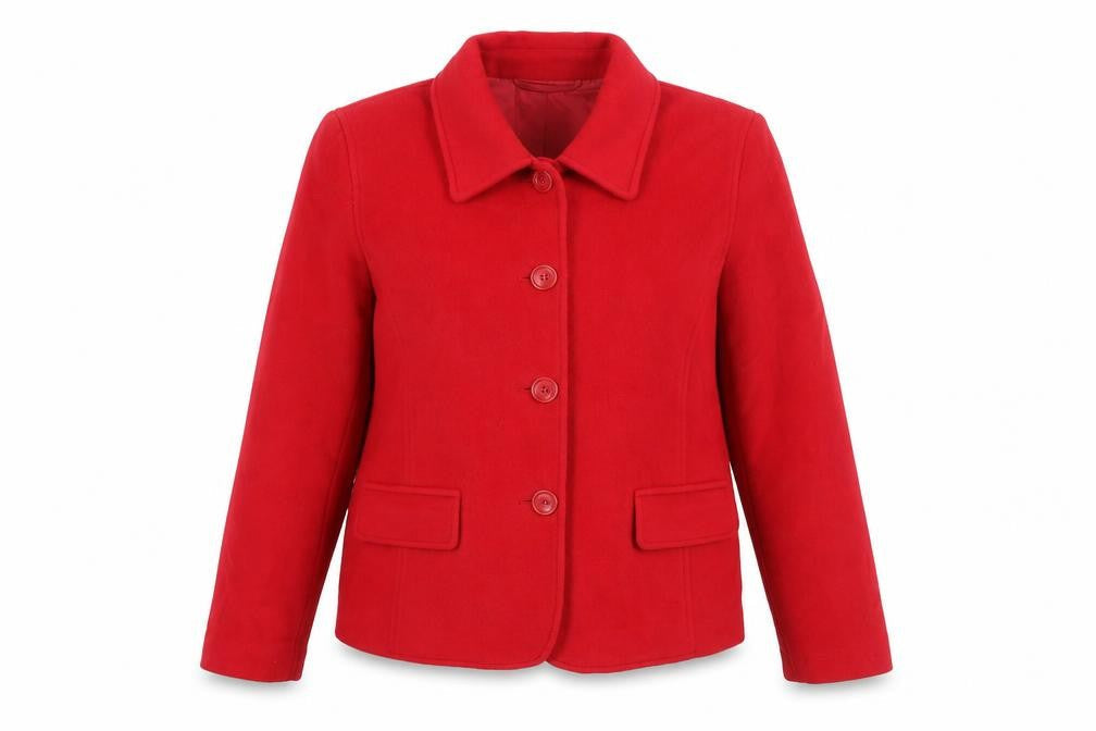 Le Comte Womens Red Jacket Coat Size 14 Button