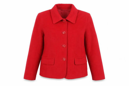 Le Comte Womens Red Jacket Coat Size 14 Button