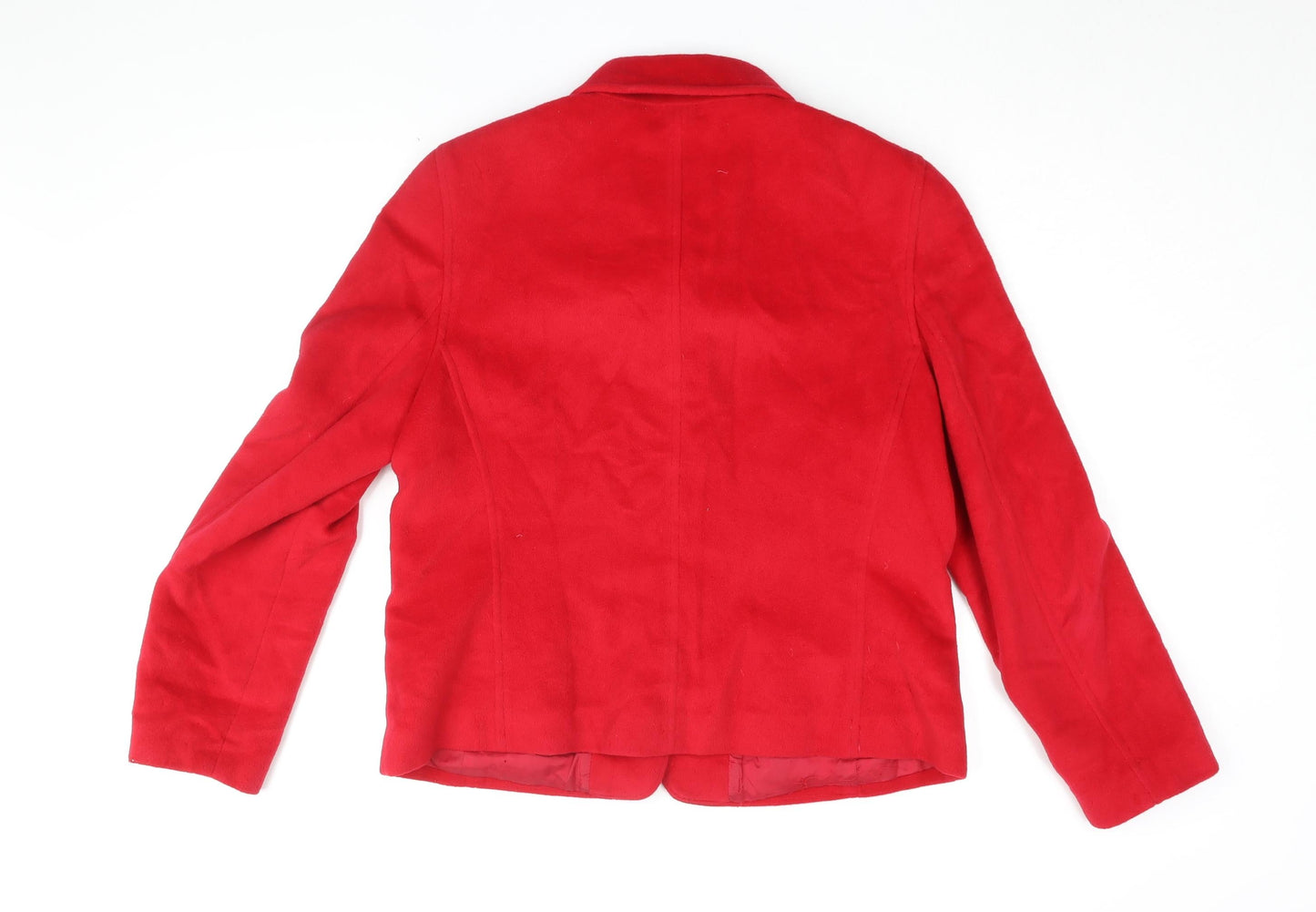 Le Comte Womens Red Jacket Coat Size 14 Button
