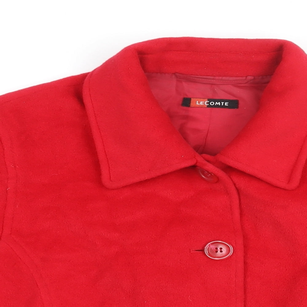 Le Comte Womens Red Jacket Coat Size 14 Button