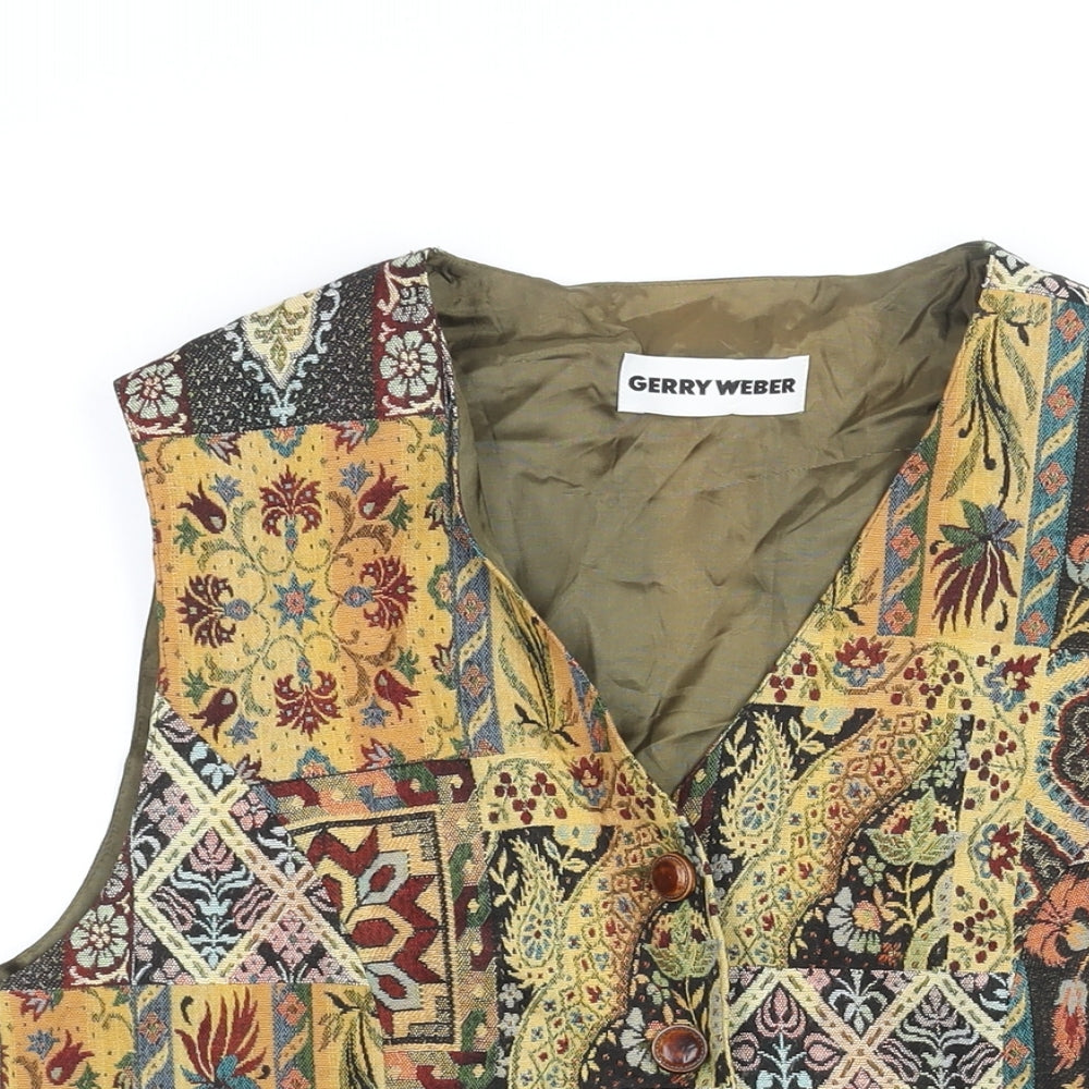 Gerry Weber Mens Multicoloured Floral Polyester Jacket Suit Waistcoat Size 40 Regular