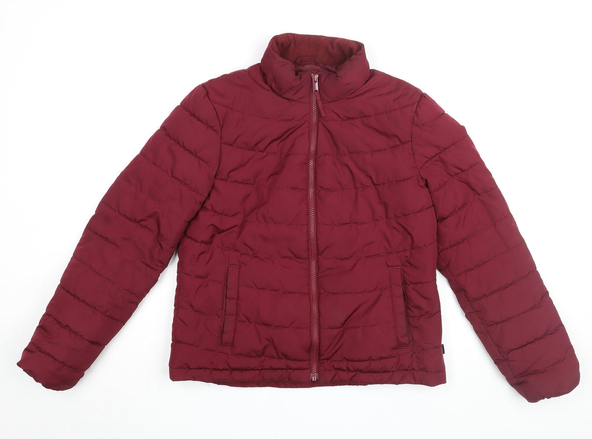 Gap Womens Red Puffer Jacket Coat Size S Zip