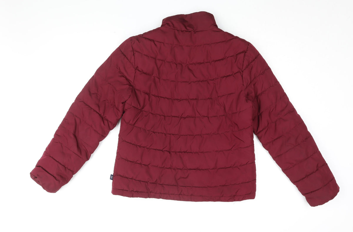 Gap Womens Red Puffer Jacket Coat Size S Zip