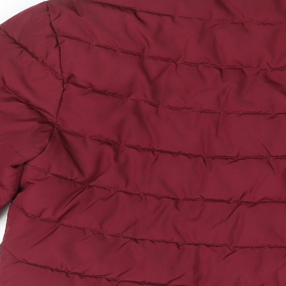Gap Womens Red Puffer Jacket Coat Size S Zip