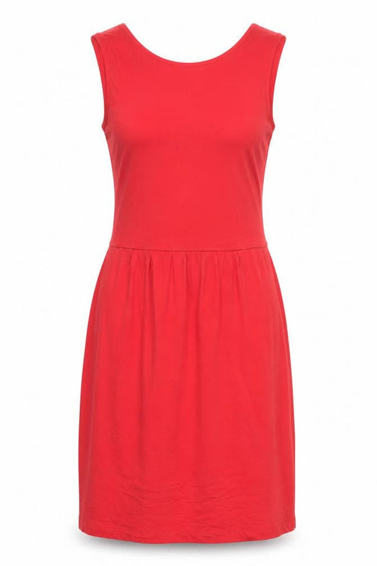 Mango Women's Red V-Neck Sheath Dress Size 8