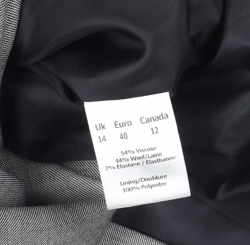Planet Women’s Grey Blazer Size 14 Viscose Wool