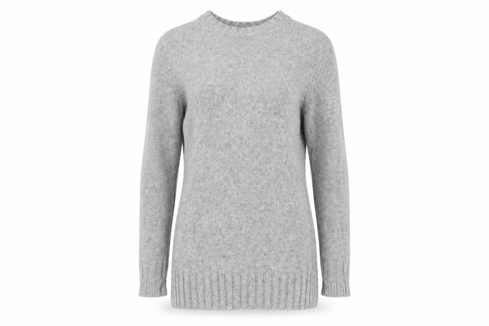 French Connection Grey Crew Neck Wool Blend Jumper