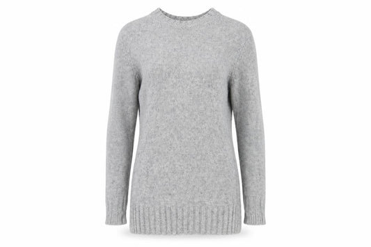 French Connection Grey Crew Neck Wool Blend Jumper