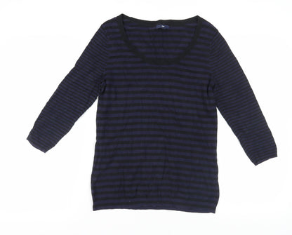 Gap Women's Black Striped Pullover Jumper M