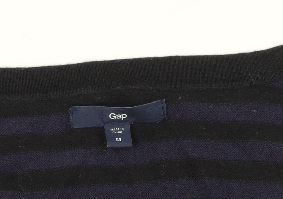 Gap Women's Black Striped Pullover Jumper M