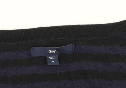 Gap Women's Black Striped Pullover Jumper M