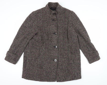 Marks & Spencer Women's Multicoloured Tweed Coat Size 18