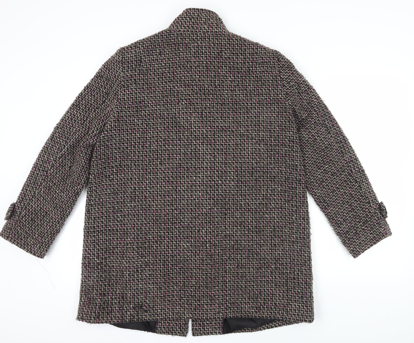 Marks and Spencer Women's Multicoloured Tweed Coat Size 18