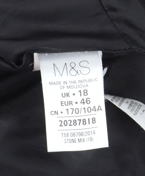 Marks and Spencer Women's Multicoloured Tweed Coat Size 18