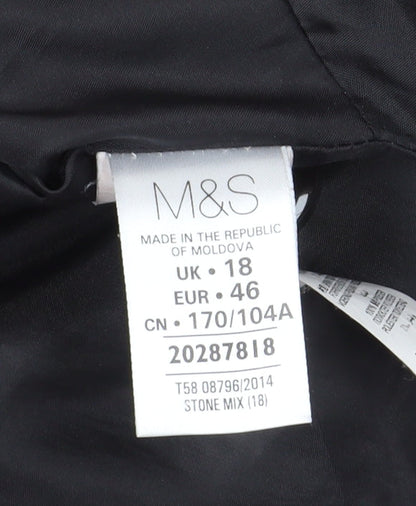 Marks & Spencer Women's Multicoloured Tweed Coat Size 18