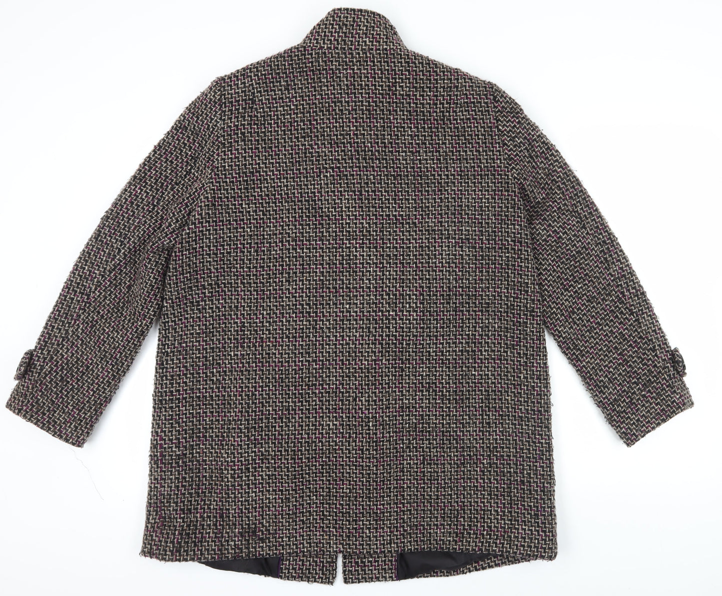 Marks and Spencer Women's Multicoloured Tweed Coat Size 18